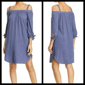 Three Dots Blue Off-Shoulder Dress
